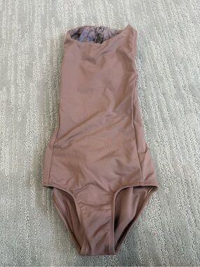 Sylvia P Child 8 Brown Lace Up Back Gymnastics Dance Leotard